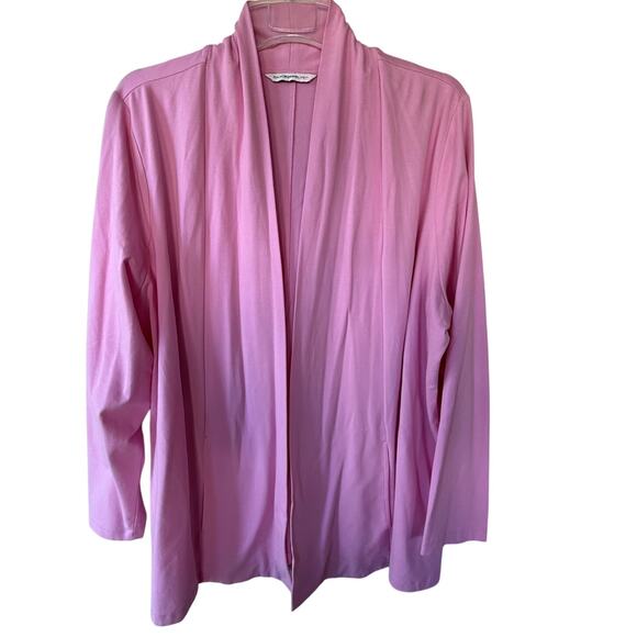 Isaac Mizrahi Pink Size 2X long Open Cardigan - Picture 1 of 6